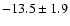 $ -13.5 \pm 1.9 $