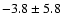 $ -3.8 \pm 5.8 $
