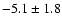 $ -5.1 \pm 1.8 $