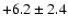 $ +6.2 \pm 2.4 $