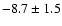 $ -8.7 \pm 1.5 $