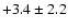 $ +3.4 \pm 2.2 $