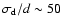 $\sigma_{\rm d}/d \sim50$