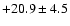$ +20.9 \pm 4.5 $