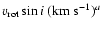 $v_{\rm rot} \sin i~({\rm km~s^{-1}})^a$
