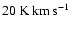 $20\hbox {\kern 0.20em K}\hbox {\kern 0.20em km\kern 0.20em s$^{-1}$ }$