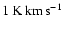 $1\hbox {\kern 0.20em K}\hbox {\kern 0.20em km\kern 0.20em s$^{-1}$ }$