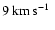$9\hbox{\kern 0.20em km\kern 0.20em s$^{-1}$ }$