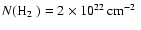 $N(\hbox{H${}_2$ })= 2\times 10^{22}\hbox{\kern 0.20em cm$^{-2}$ }$
