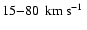 $15{-}80~\hbox{\kern 0.20em km\kern 0.20em s$^{-1}$ }$