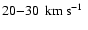 $20{-}30~\hbox{\kern 0.20em km\kern 0.20em s$^{-1}$ }$