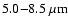 $\rm 5.0{-}8.5~\mu m$
