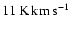 $11\hbox {\kern 0.20em K}\hbox {\kern 0.20em km\kern 0.20em s$^{-1}$ }$