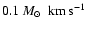 $0.1\hbox{\kern 0.20em $M_\odot$ }\hbox{\kern 0.20em km\kern 0.20em s$^{-1}$ }$