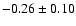 $ -0.26 \pm 0.10 $