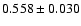 $ 0.558 \pm 0.030 $