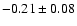 $ -0.21 \pm 0.08 $