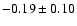 $ -0.19 \pm 0.10 $