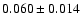 $ 0.060 \pm 0.014 $