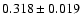 $ 0.318 \pm 0.019 $