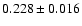 $ 0.228 \pm 0.016 $