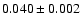 $ 0.040 \pm 0.002 $
