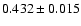 $ 0.432 \pm 0.015 $