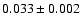 $ 0.033 \pm 0.002 $