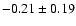 $ -0.21 \pm 0.19 $