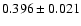 $ 0.396 \pm 0.021 $