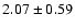 $2.07 \pm 0.59$