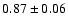$ 0.87\pm 0.06 $
