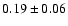 $ 0.19 \pm 0.06 $