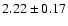 $ 2.22 \pm 0.17 $