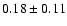$ 0.18 \pm 0.11 $
