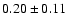 $ 0.20 \pm 0.11 $
