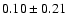 $ 0.10 \pm 0.21 $