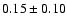 $ 0.15 \pm 0.10 $