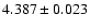 $ 4.387 \pm 0.023 $