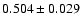$ 0.504 \pm 0.029 $