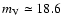 $m_{\rm V} \simeq 18.6$