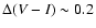 $\Delta (V-I) \sim
0.2$