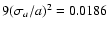 $9(\sigma_{a}/a)^2=0.0186$