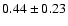 $0.44\pm0.23$