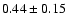 $0.44\pm0.15$
