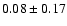 $0.08\pm0.17$