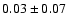 $0.03\pm0.07$