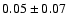 $0.05\pm0.07$