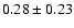 $0.28\pm0.23$
