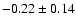 $-0.22\pm0.14$